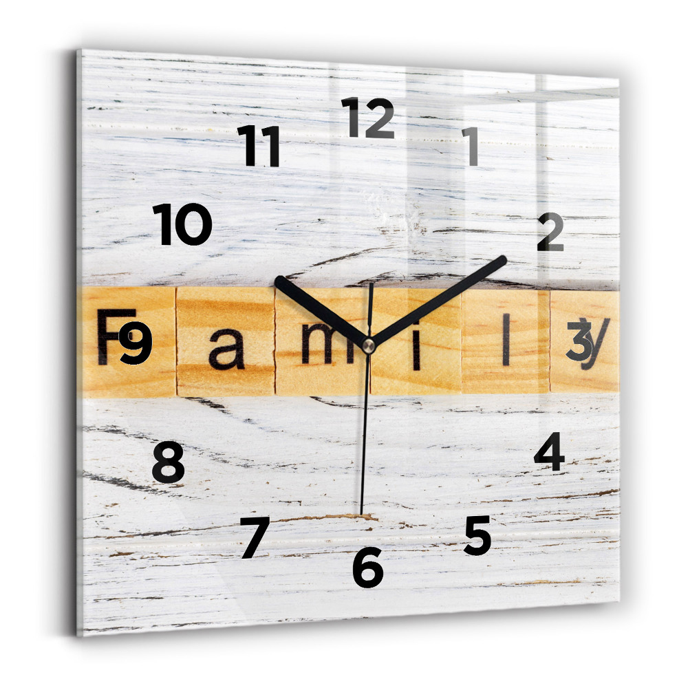 Négyzetes üvegóra 30x30 Család