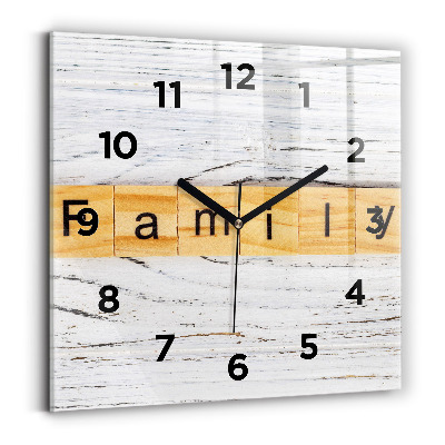 Négyzetes üvegóra 30x30 Család