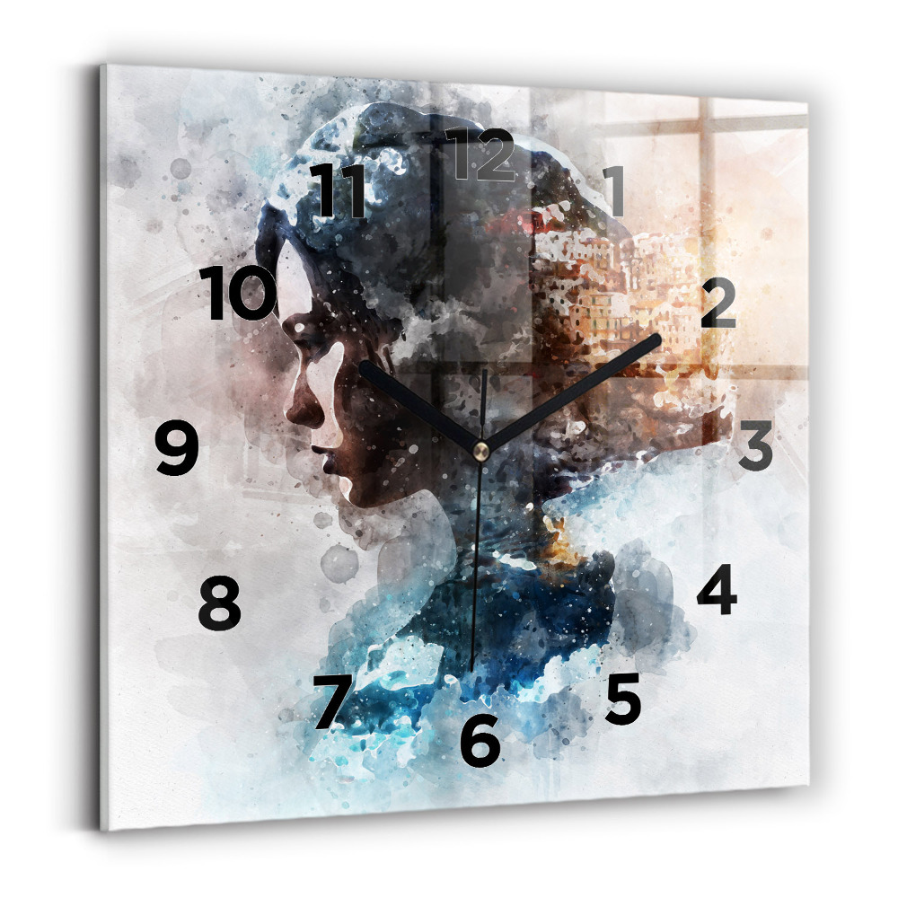 Szögletes üvegóra 30x30 Absztrakt arcok