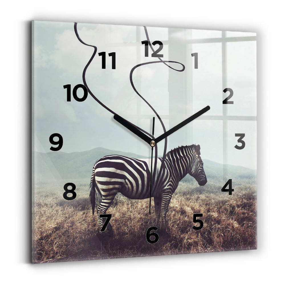 Szögletes fali üvegóra 30x30 Zebra – Absztrakció