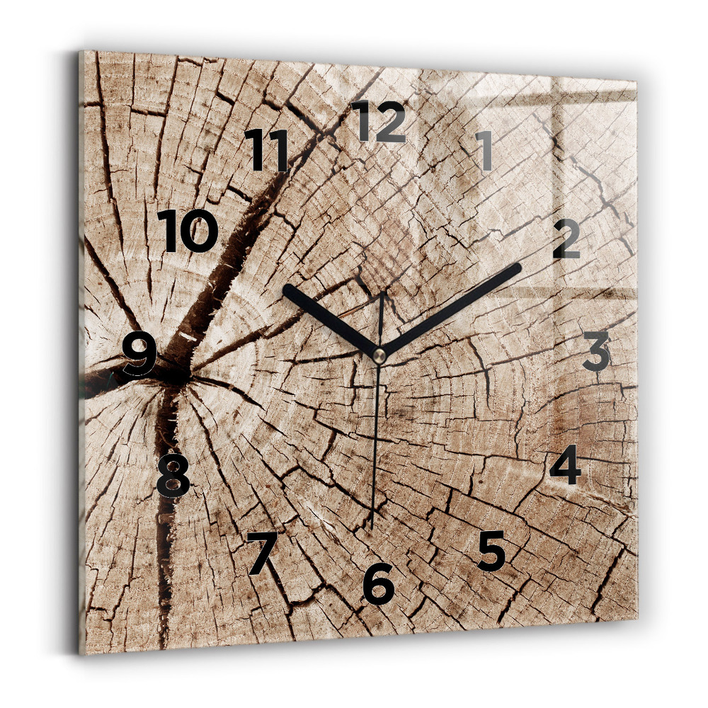 Szögletes üvegóra 30x30 Régi fa tuskó