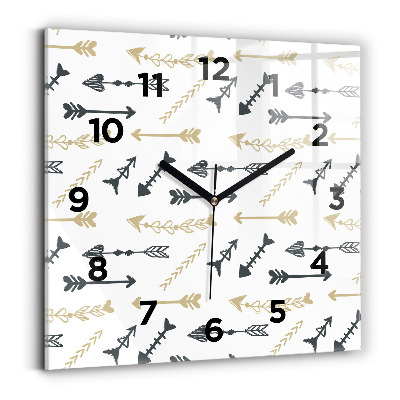 Négyzet alakú üvegóra 30x30 Geometrikus csípő minta