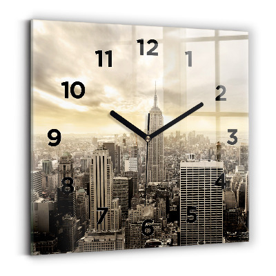 Szögletes üvegóra 30x30 Tornyok New Yorkban