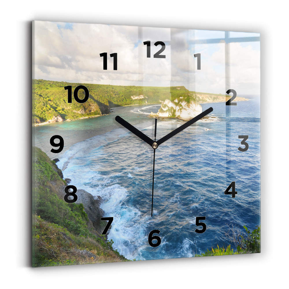 Szögletes fali üvegóra 30x30 Óceán partja