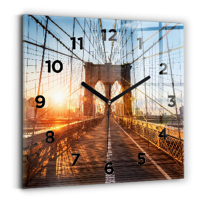 Szögletes fali üvegóra 30x30 Brooklyn Bridge NYC