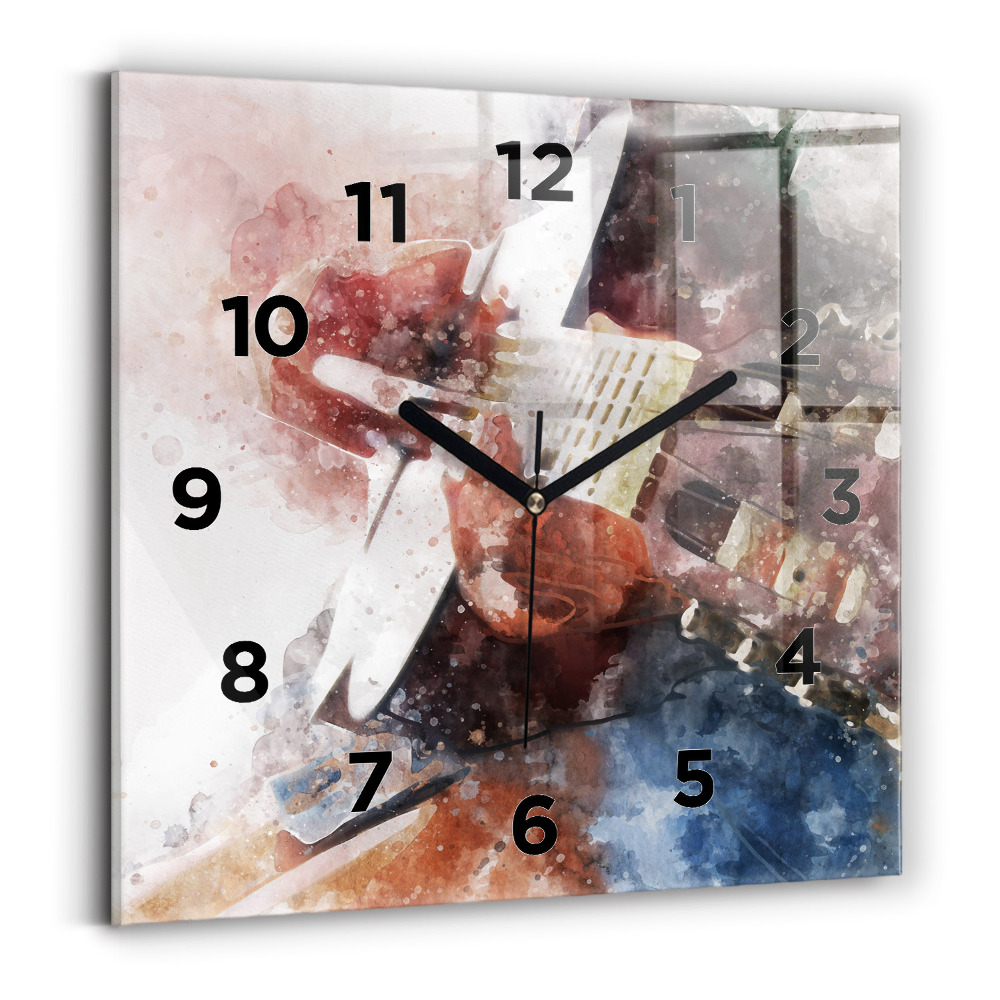 Szögletes üvegóra 30x30 Gitár vizualizáció