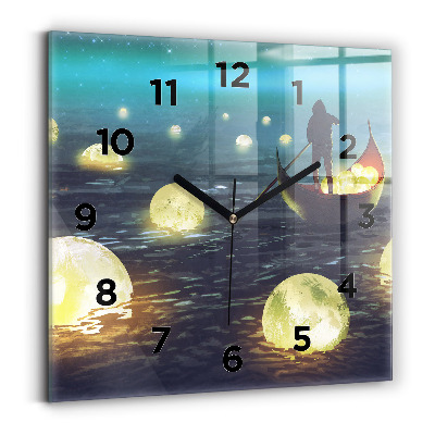 Négyzet alakú üvegóra 30x30 Absztrakció