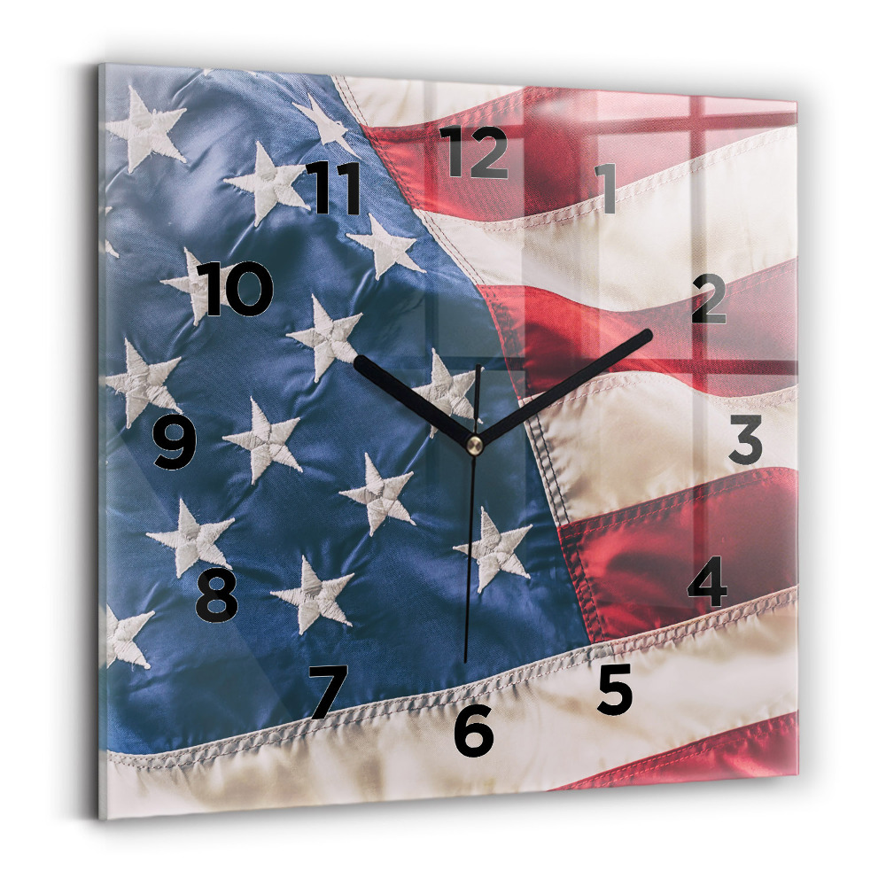 Szögletes üvegóra 30x30 amerikai zászló