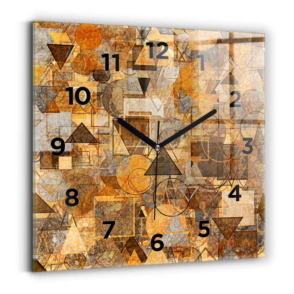 Szögletes üvegóra 30x30 Geometriai formák