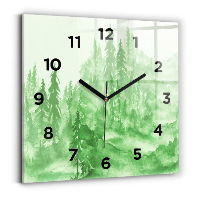 Négyzet alakú üvegóra 30x30 Zöld erdő festmény