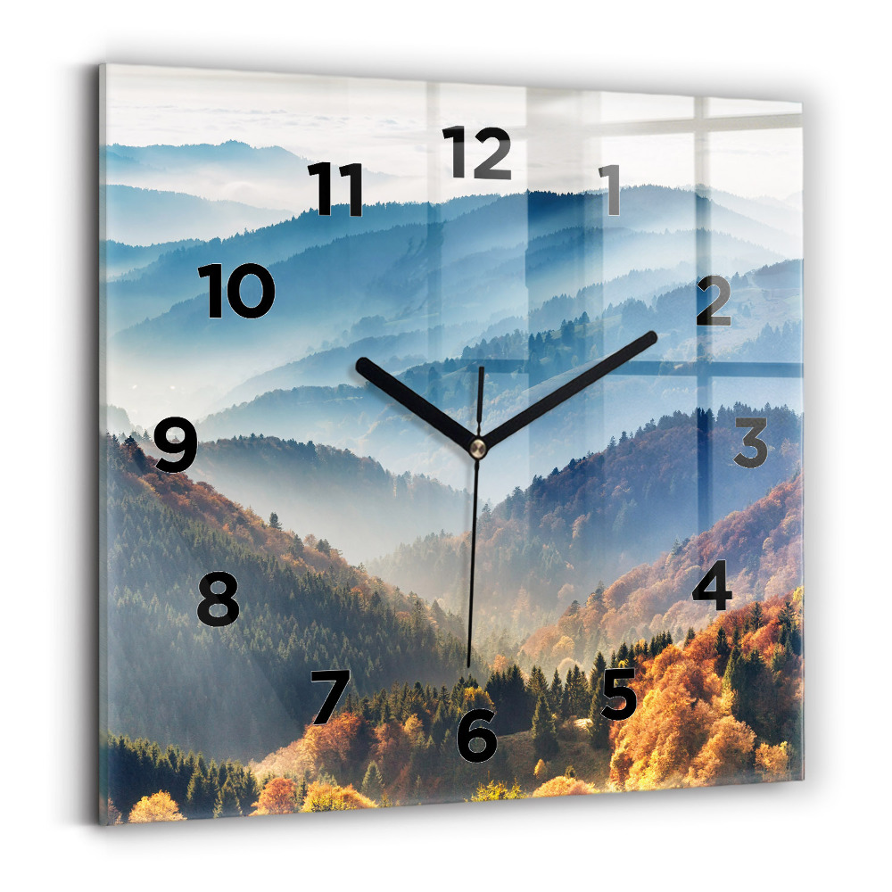 Négyzetes üvegóra 30x30 Hegyi táj