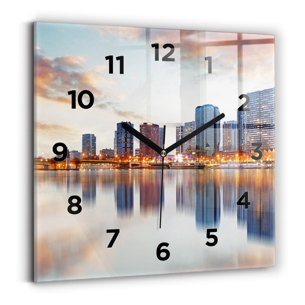 Szögletes fali üvegóra 30x30 Panoráma az Eiffel-toronnyal