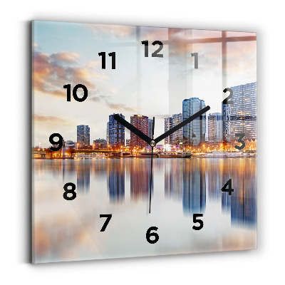 Szögletes fali üvegóra 30x30 Panoráma az Eiffel-toronnyal