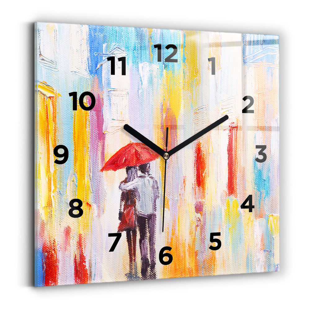 Négyzet alakú üvegóra 30x30 Pár az esőben