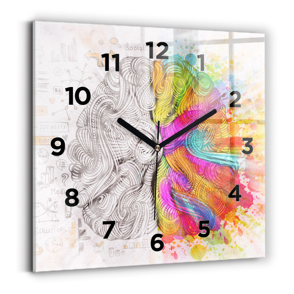 Négyzetes üvegóra 30x30 Agy absztrakció