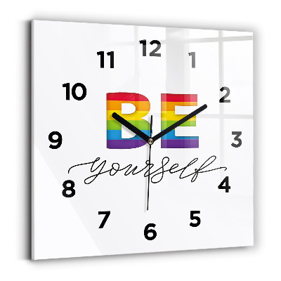 Szögletes fali üvegóra 30x30 A Légy önmagad felirat