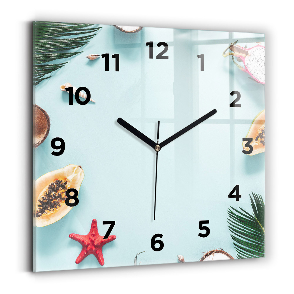 Négyzetes üvegóra 30x30 Nyári kompozíció