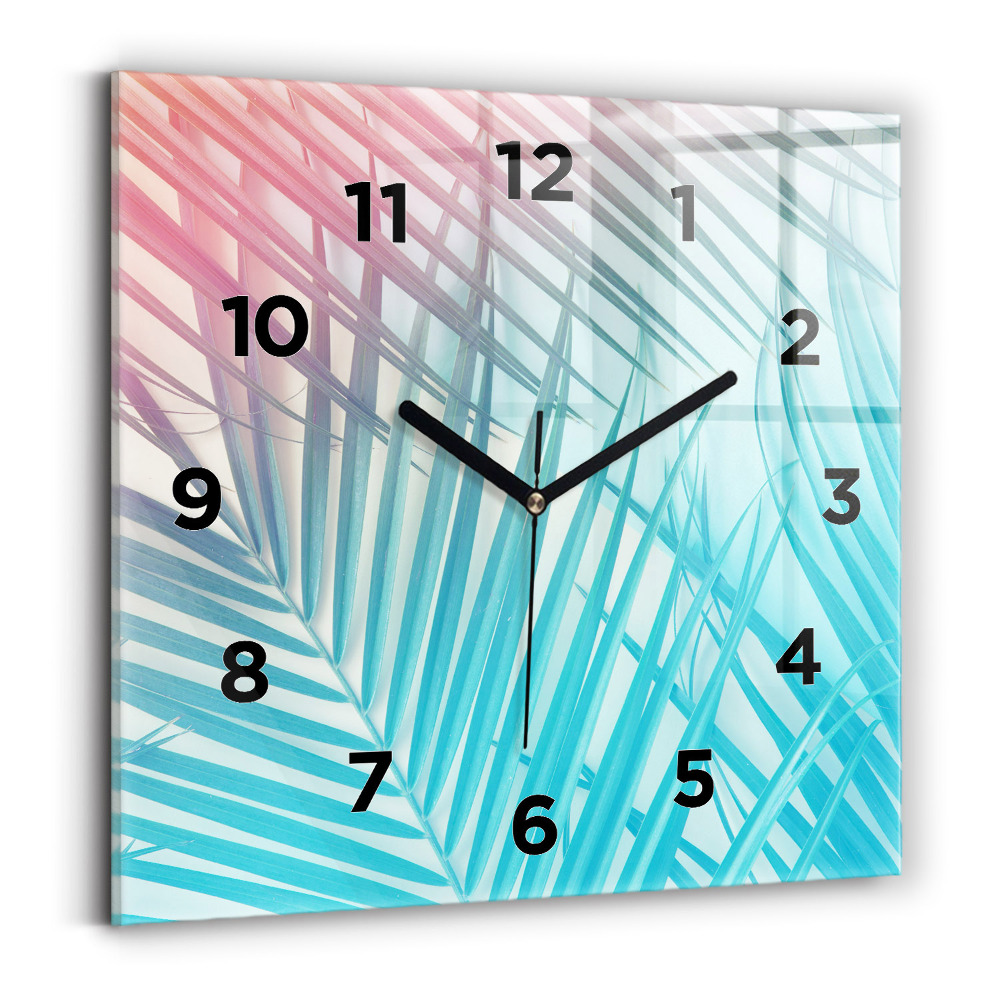 Négyzet alakú üvegóra 30x30 Trópusi pálmafa