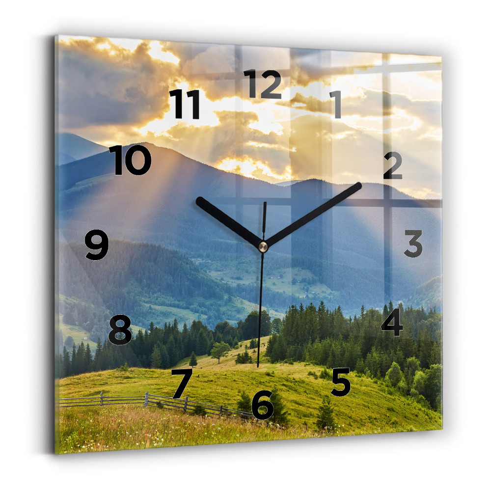 Négyzet alakú üvegóra 30x30 Táj erdőkkel