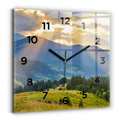 Négyzet alakú üvegóra 30x30 Táj erdőkkel