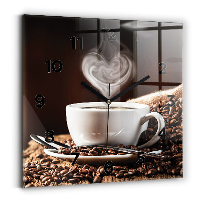 Négyzetes üvegóra 30x30 csésze kávé