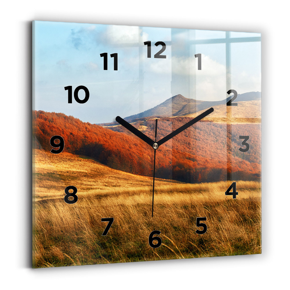 Négyzetes üvegóra 30x30 Hegyi táj