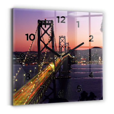 Négyzet alakú üvegóra 30x30 USA naplemente