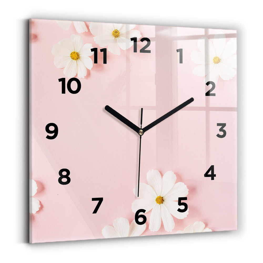 Négyzet alakú üvegóra 30x30 Százszorszép virágok