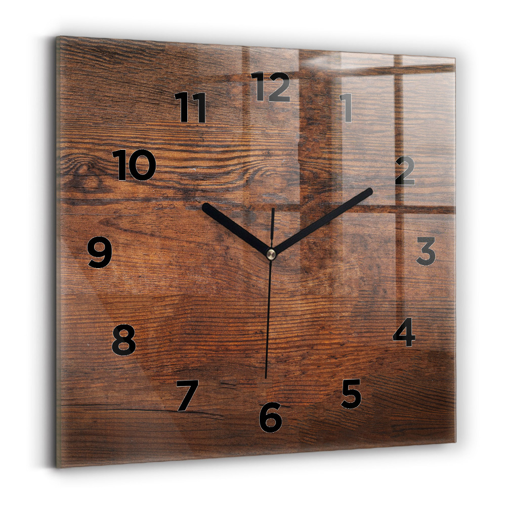 Szögletes üvegóra 30x30 Régi fa