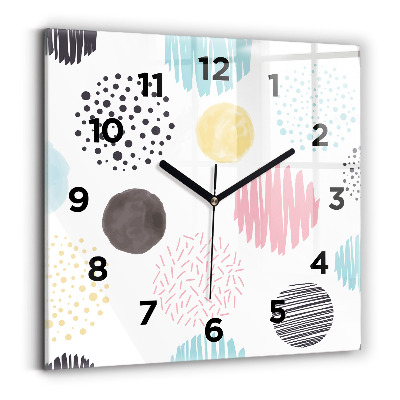 Négyzet alakú üvegóra 30x30 Geometriai minta