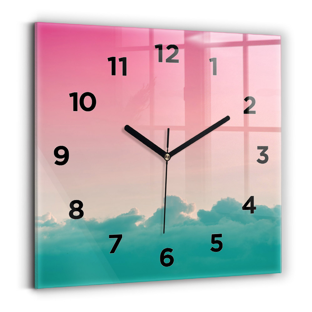 Szögletes üvegóra 30x30 Ég és hegy gradiens