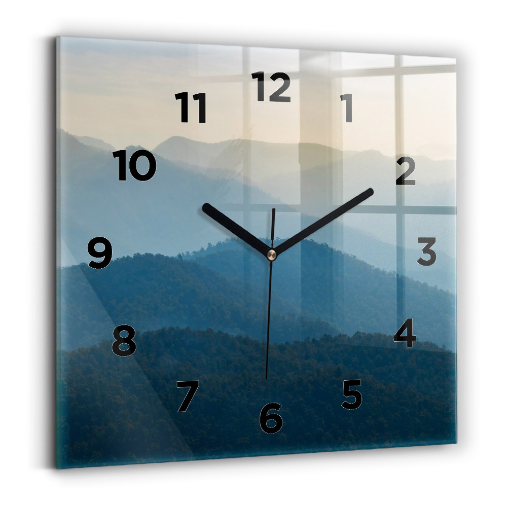 Négyzet alakú üvegóra 30x30 Absztrakt hegyi táj