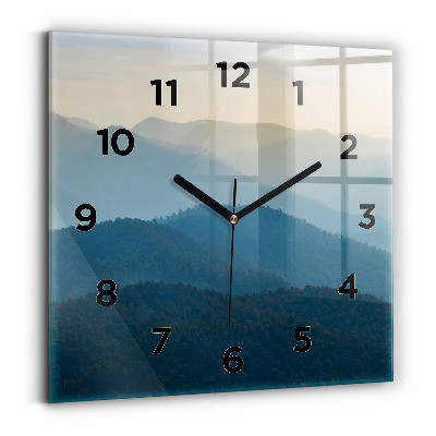 Négyzet alakú üvegóra 30x30 Absztrakt hegyi táj