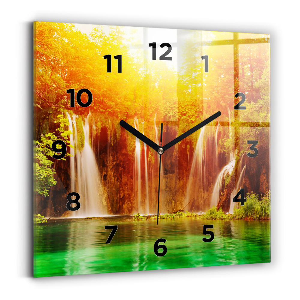 Négyzet alakú üvegóra 30x30 Kilátás a vízesésre