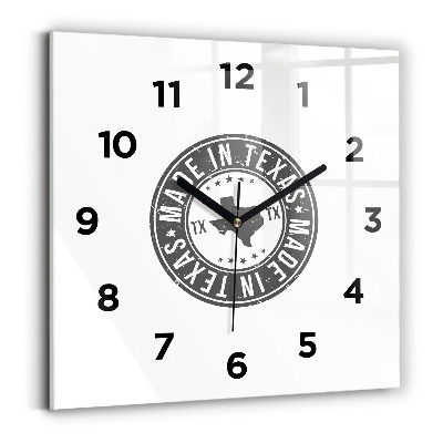 Négyzetes üvegóra 30x30 Texas bélyegző