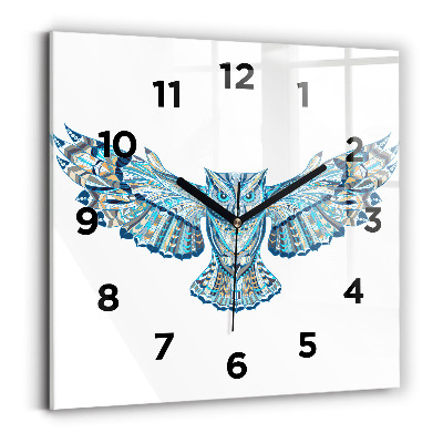 Szögletes fali üvegóra 30x30 Bagoly repülés közben