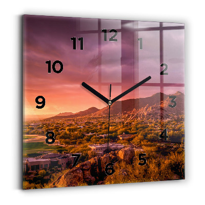 Szögletes üvegóra 30x30 North Scottsdale naplemente