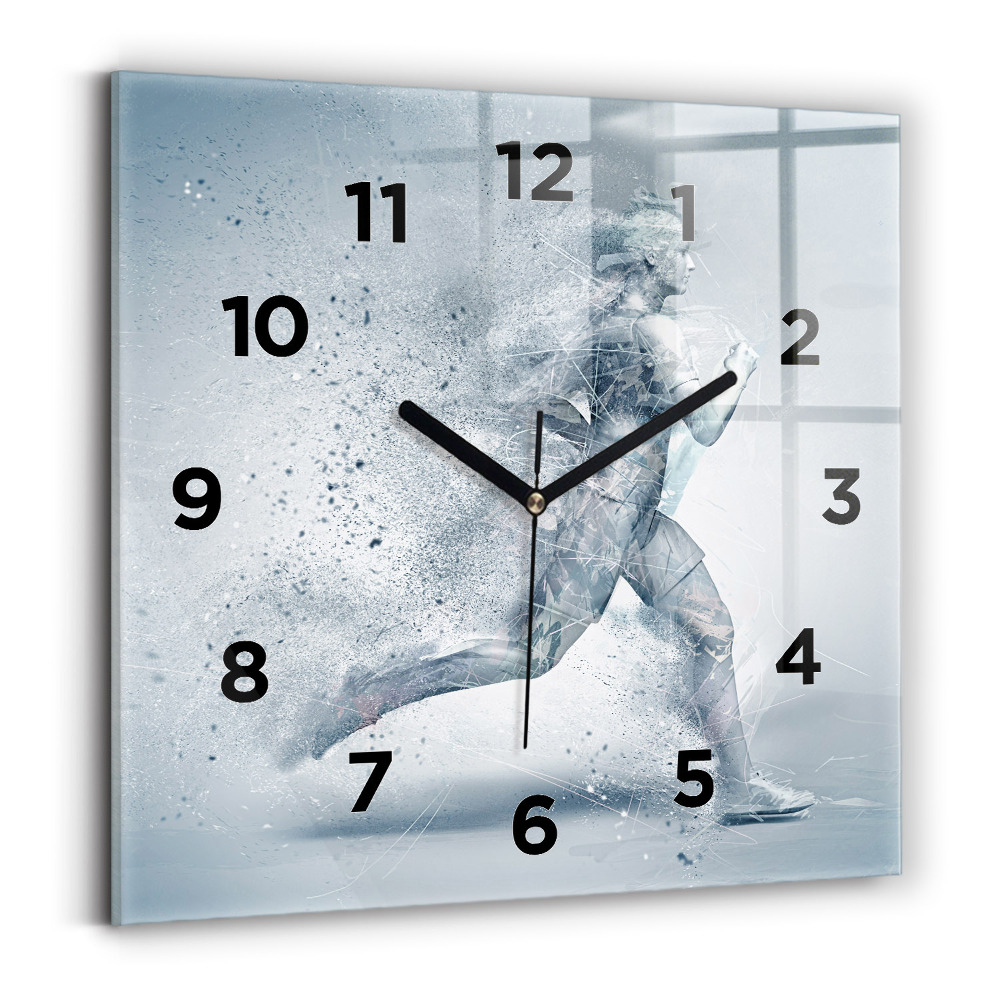 Szögletes fali üvegóra 30x30 Futó ember