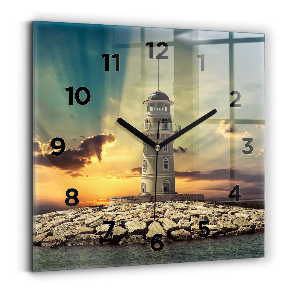 Négyzet alakú üvegóra 30x30 Világítótorony a vízen