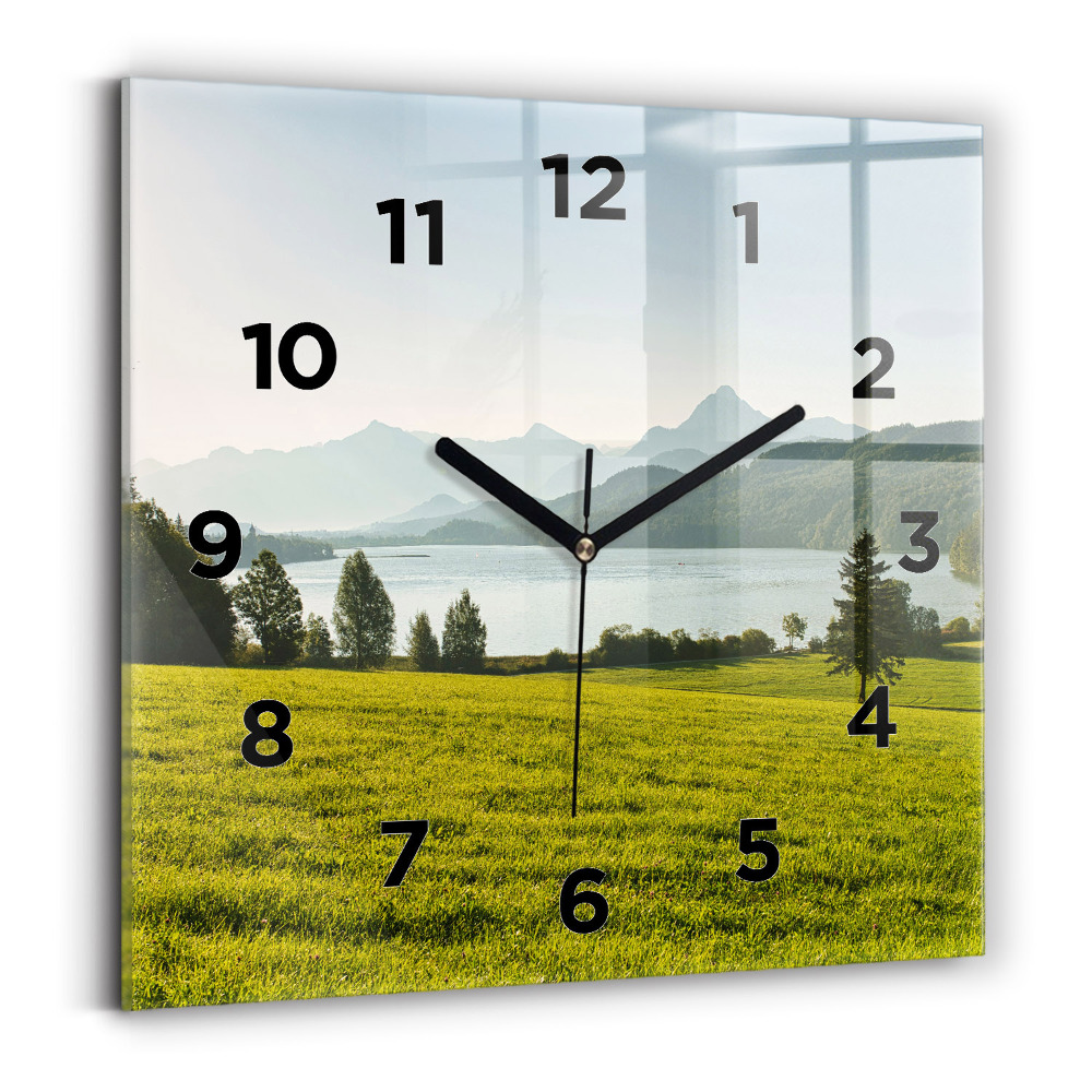 Négyzet alakú üvegóra 30x30 Hegyek és mező