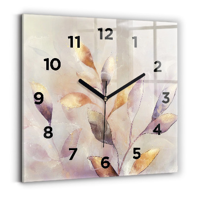 Szögletes fali üvegóra 30x30 Absztrakt boho levelek