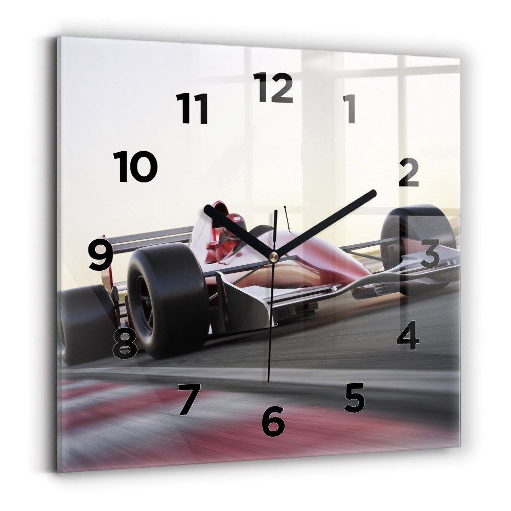 Szögletes üvegóra 30x30 Sport versenyautó