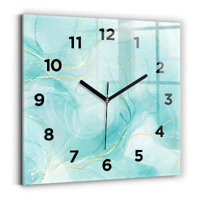 Szögletes üvegóra 30x30 Márvány absztrakció