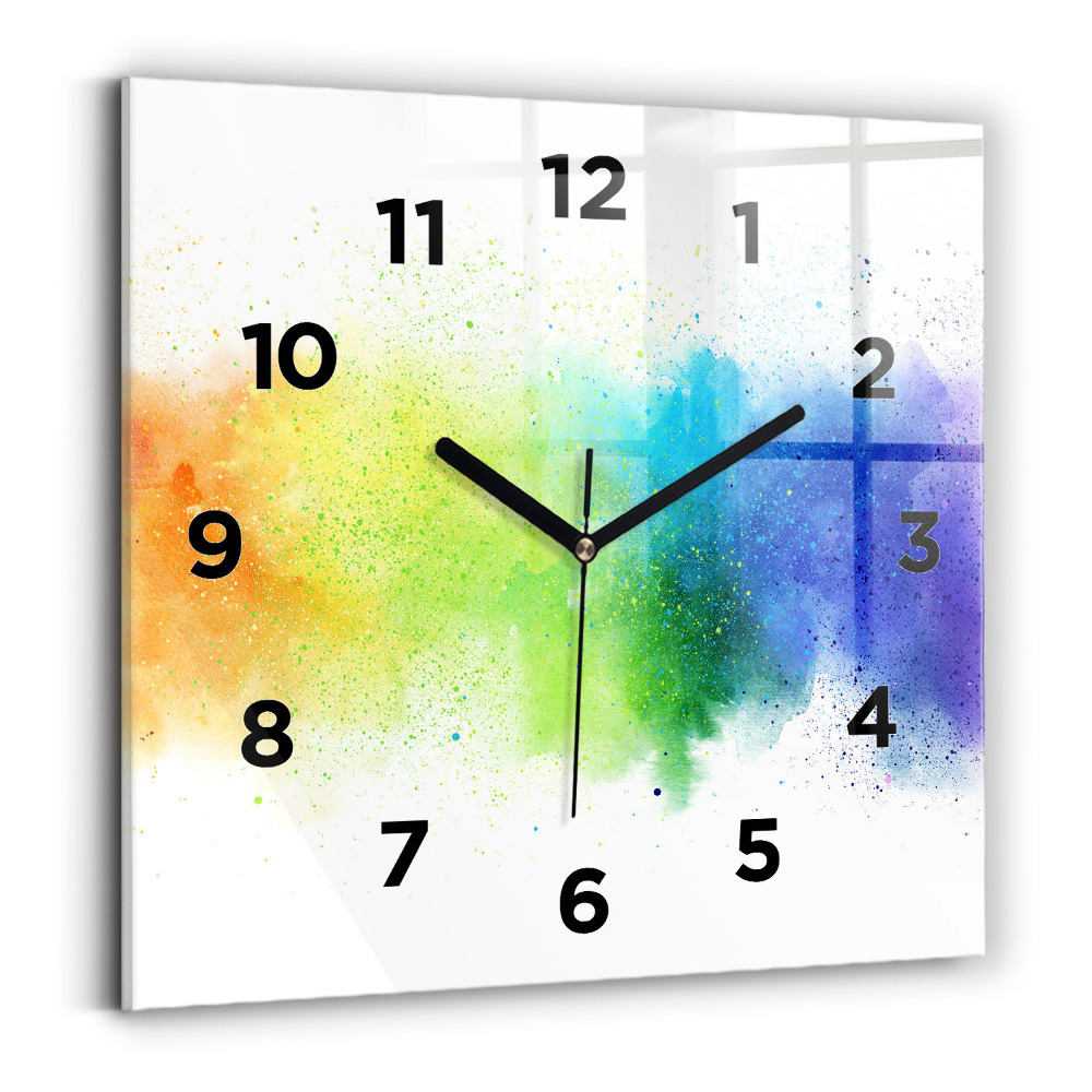 Szögletes fali üvegóra 30x30 Absztrakt szivárvány