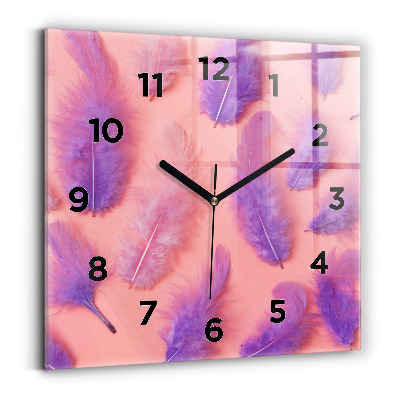 Szögletes fali üvegóra 30x30 Színes tollak