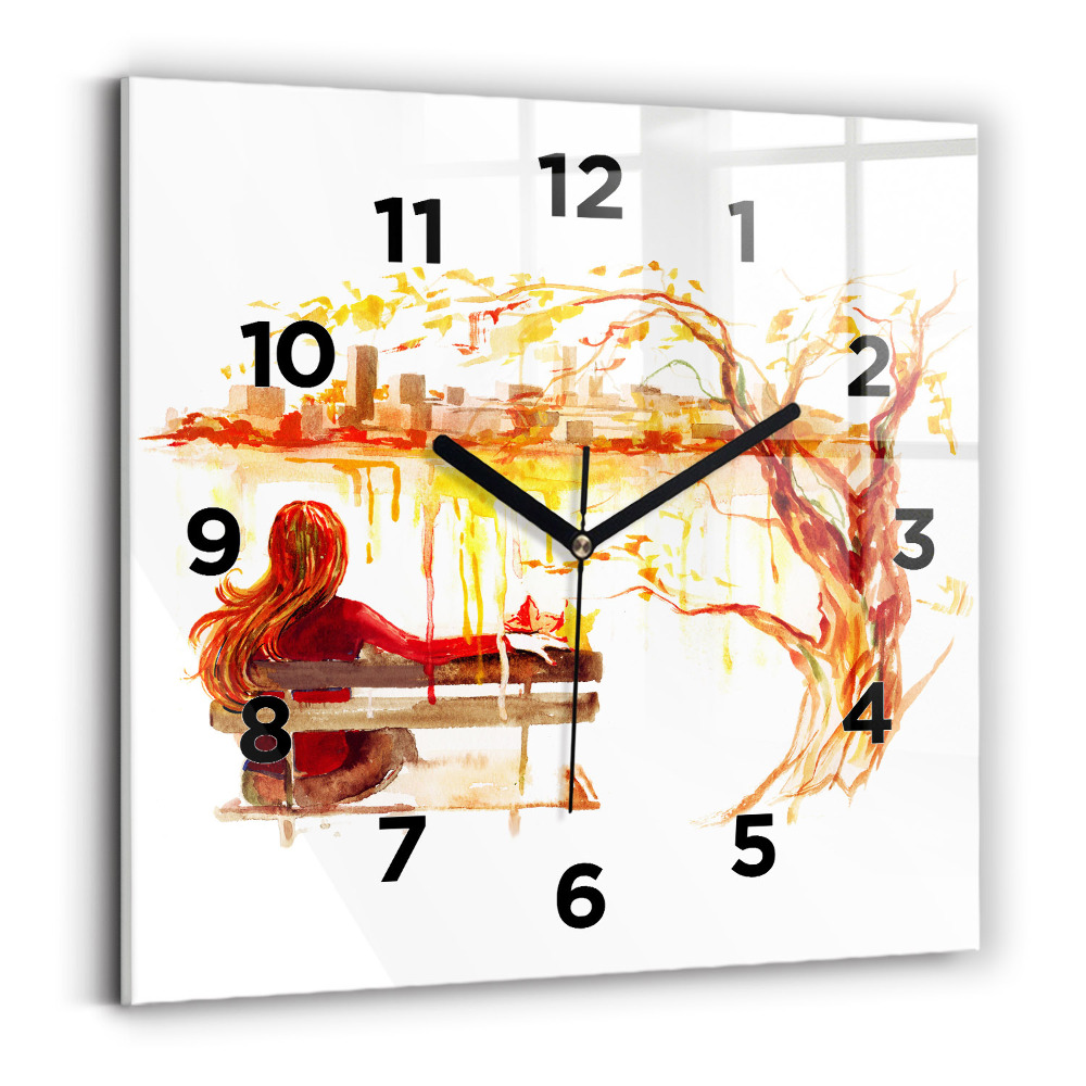 Négyzet alakú üvegóra 30x30 Őszi táj