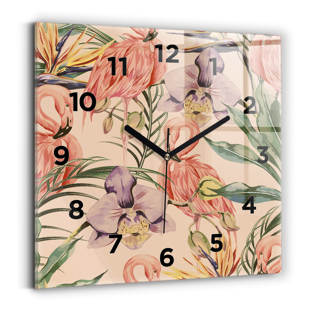 Szögletes üvegóra 30x30 Trópusi pálmalevél