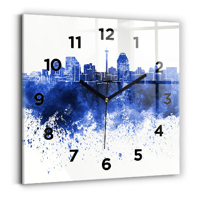 Négyzet alakú üvegóra 30x30 San Antonio akvarellek