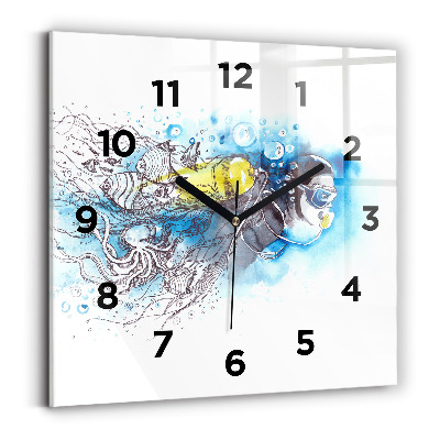 Szögletes fali üvegóra 30x30 A halak víz alatti élete