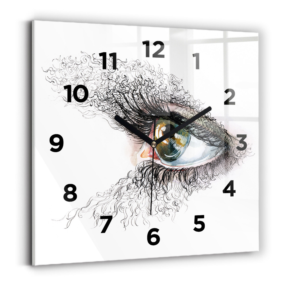 Négyzetes üvegóra 30x30 Emberi szem rajza